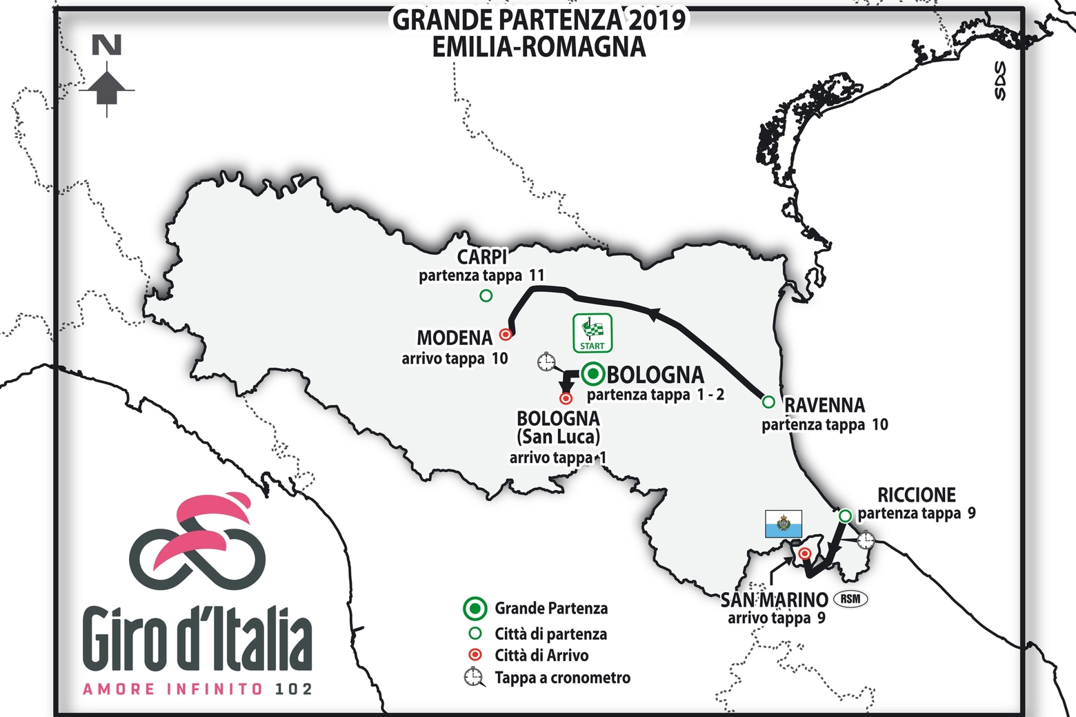 GIRO D’ITALIA 2019: IN EMILIA-ROMAGNA LA GRANDE PARTENZA E ALTRE TAPPE SUL TERRITORIO