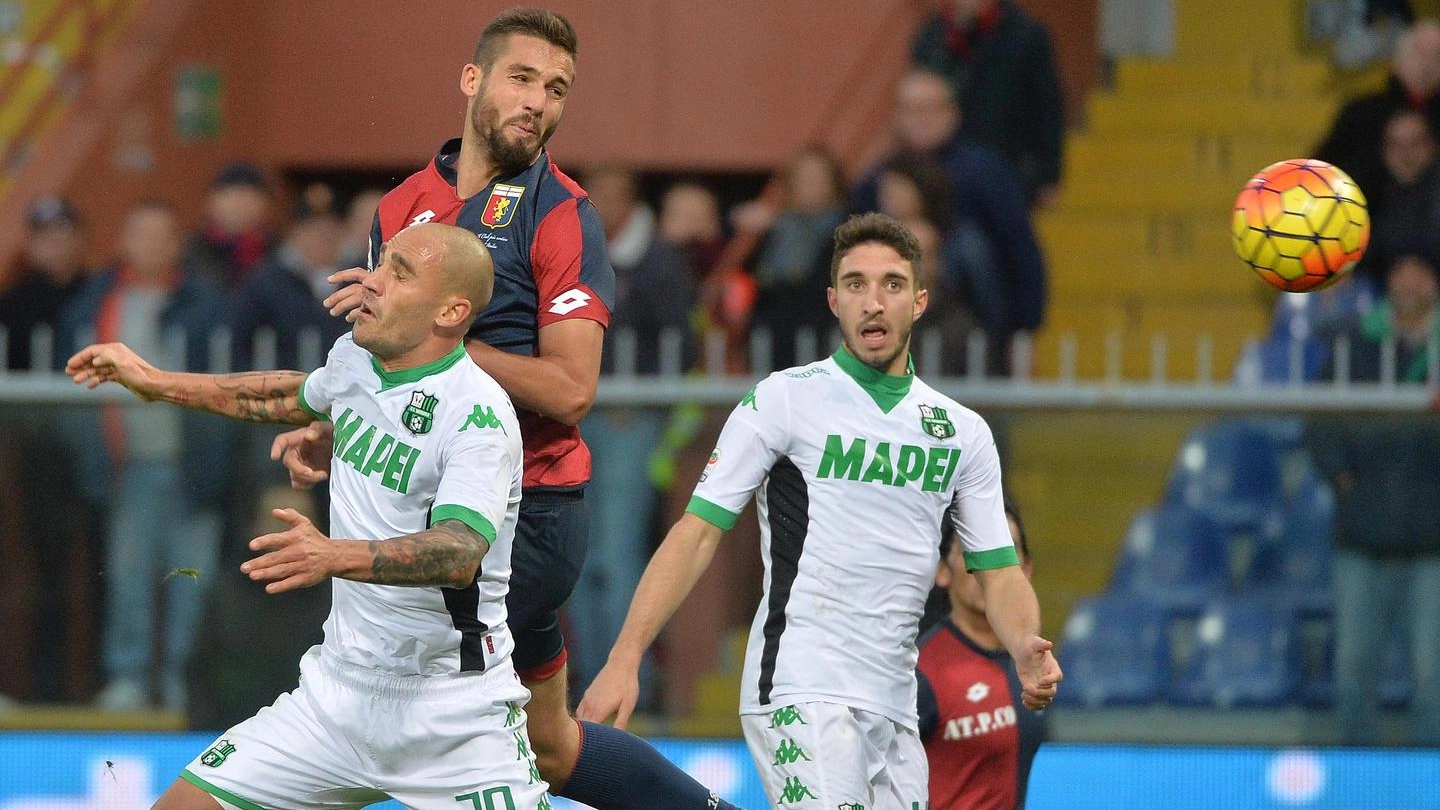 Genoa-Sassuolo, il gol di Pavoletti (Foto Ansa)