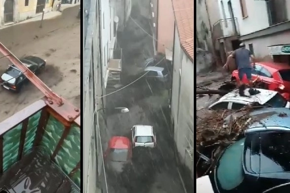 Alluvione a Monteforte Irpino (immagini YouTube / AV Live)