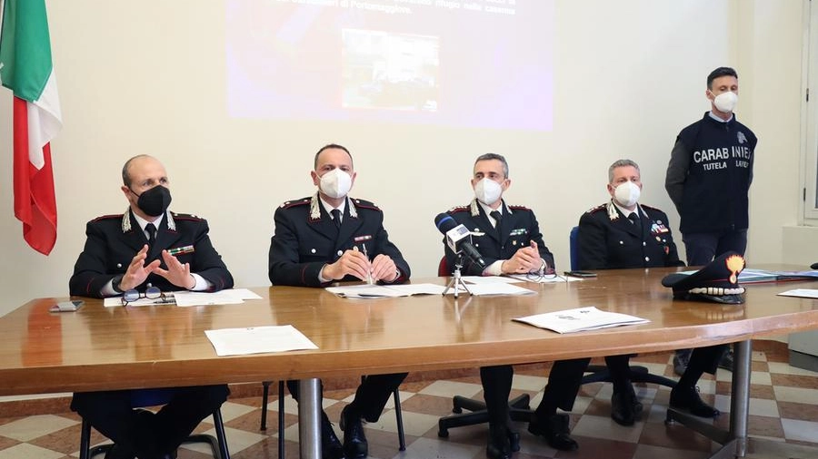 La conferenza stampa dei Carabinieri dopo gli arresti di Portomaggiore