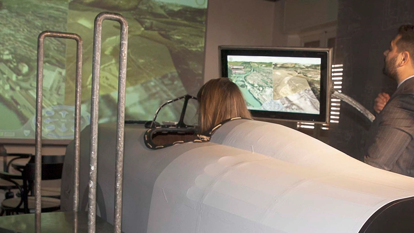 Il simulatore di volo al Museo Baracca di Lugo (Foto Corelli)