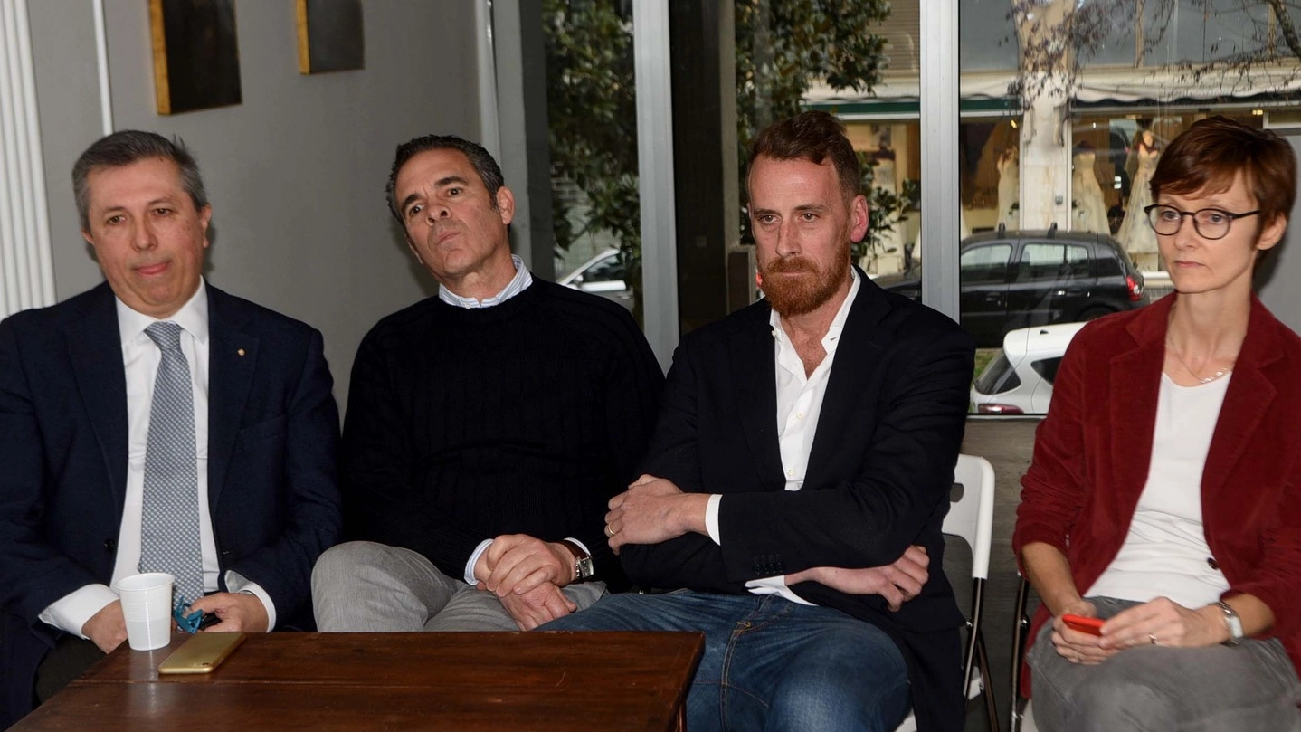 Da sinistra Paolo Orsatti, Piero Giubelli, Giorgio Ferroni e Roberta Fusari: hanno lanciato il ‘Polo Civico’