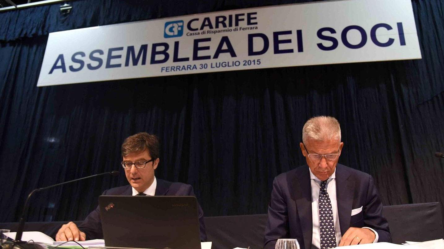 Antonio Blandini e Giovanni Capitanio, commissario liquidatore e amministratore delegato di Nuova Carife
