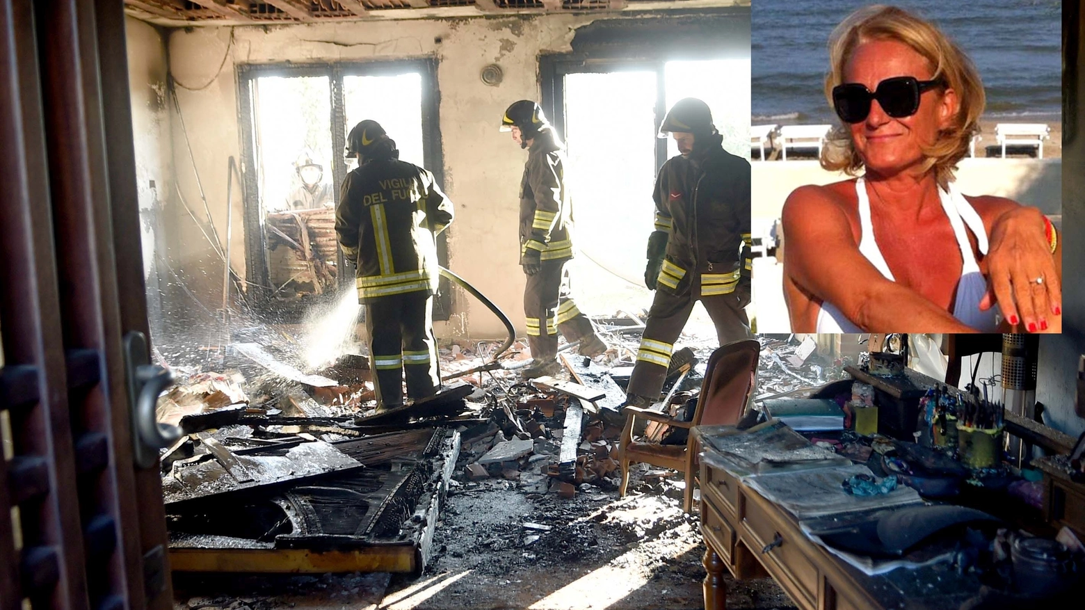 Incendio in casa a Casumaro, nel riquadro Giovanna Rondinelli (Bp)