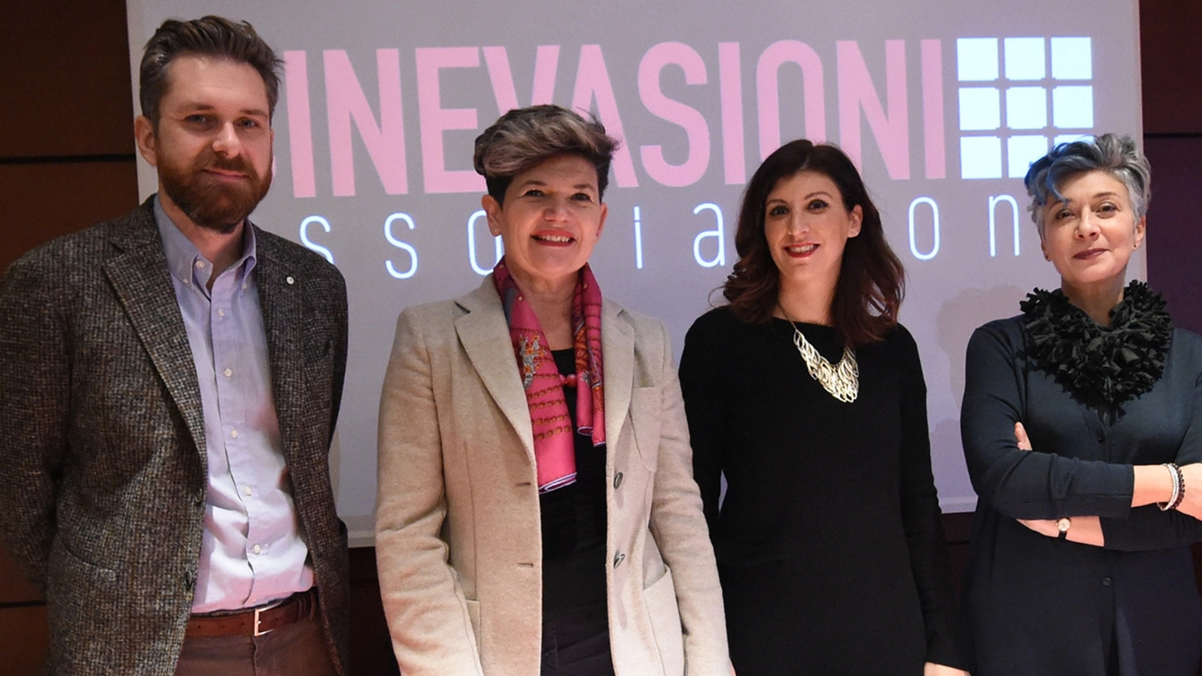 Da sinistra, Matteo Lepore, Giusella Finocchiaro, Angelita Fiore e Claudia Clementi alla presentazione di ‘Cinevasioni’
