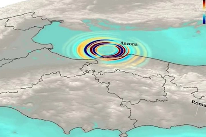 Le onde del terremoto nella grafica Ingv