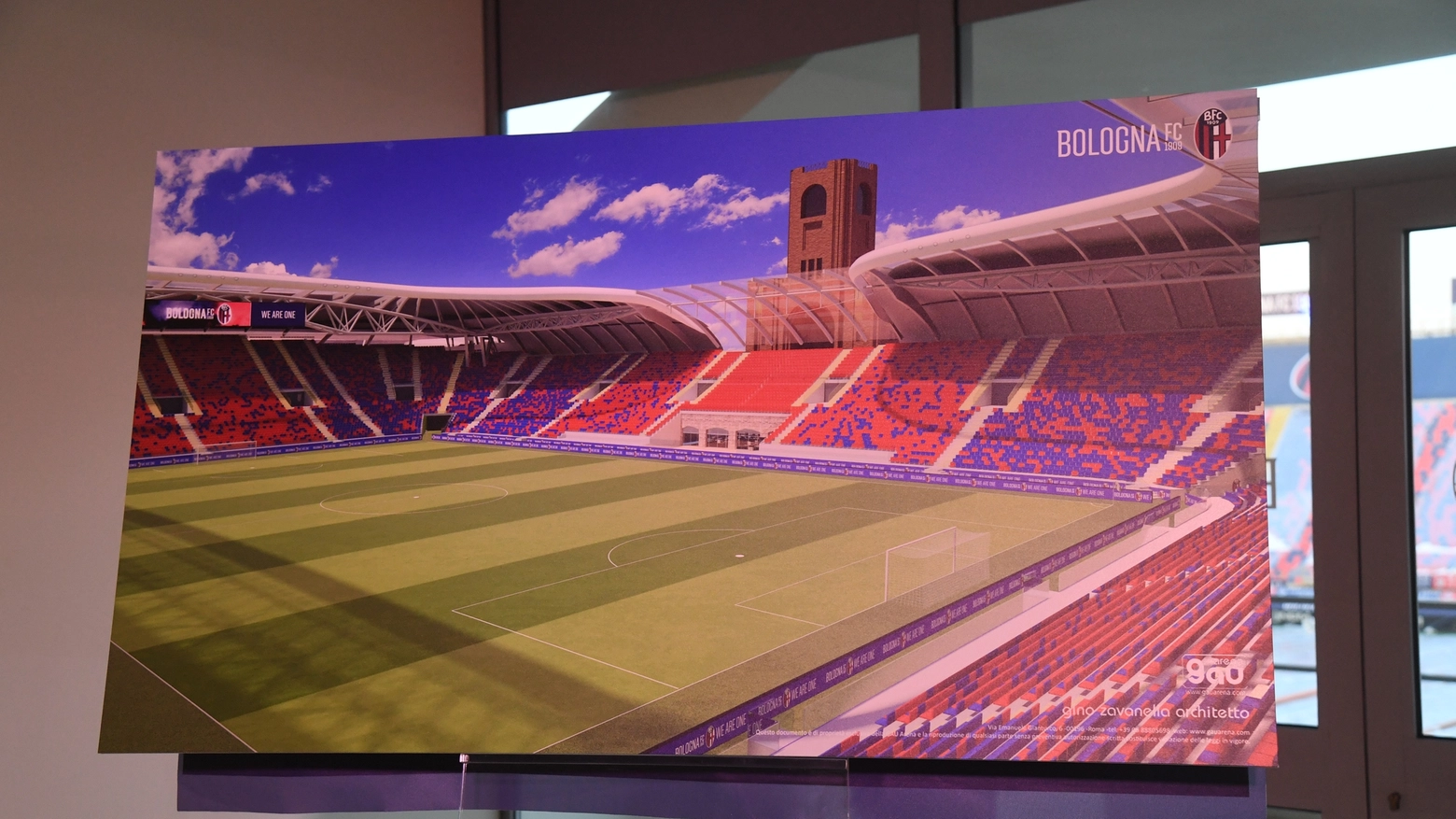 Restyling dello stadio Dall'Ara di Bologna, il rendering (FotoSchicchi)