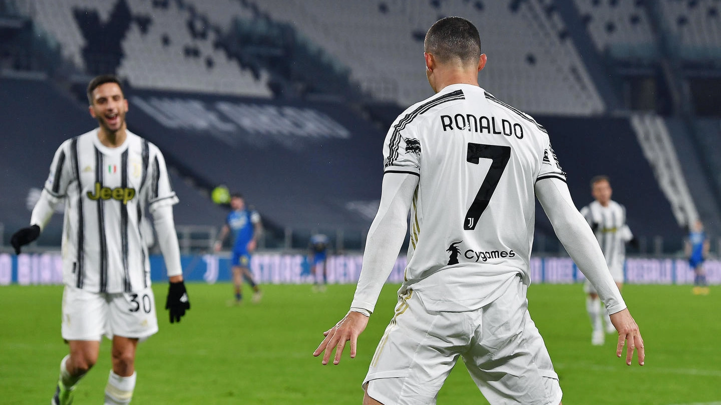 Cristiano Ronaldo, doppietta contro l'Udinese (Ansa)