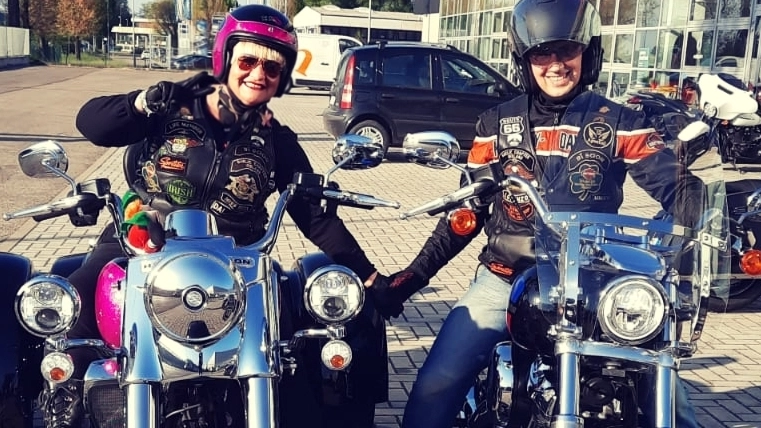 Rita Minozzi e Lorenzo Portioli in sella alle loro Harley-Davidson
