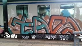 I graffiti sul treno, per cui sono stati arrestati 4 writer, fra cui Baldo Sacha