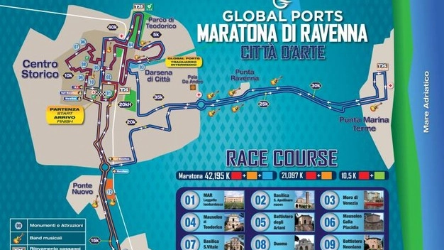 Il percorso della Maratona di Ravenna