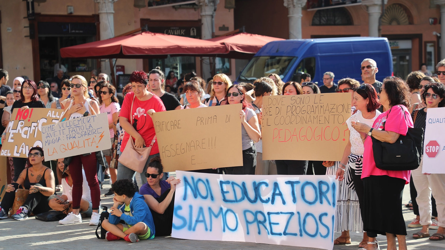 La protesta delle educatrici avvenuta nel settembre 2022