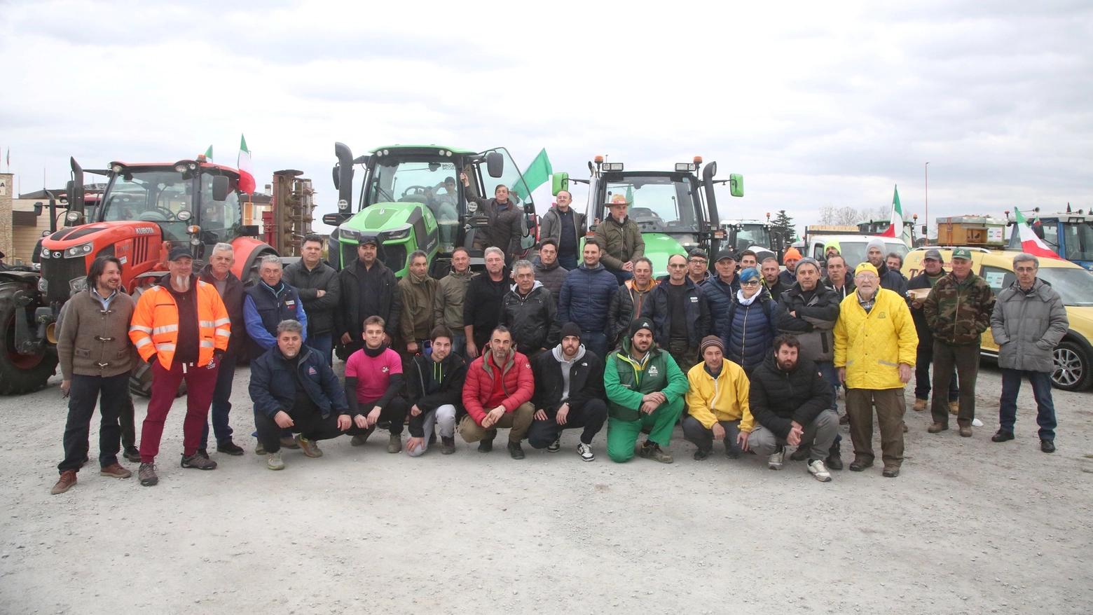 La protesta dei trattori a Cesena (foto Ravaglia)