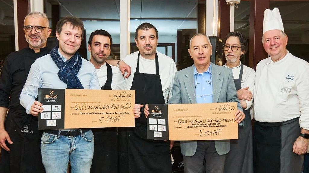 I piatti stellati dei ’5 chef’ raccolgono 9.000 euro