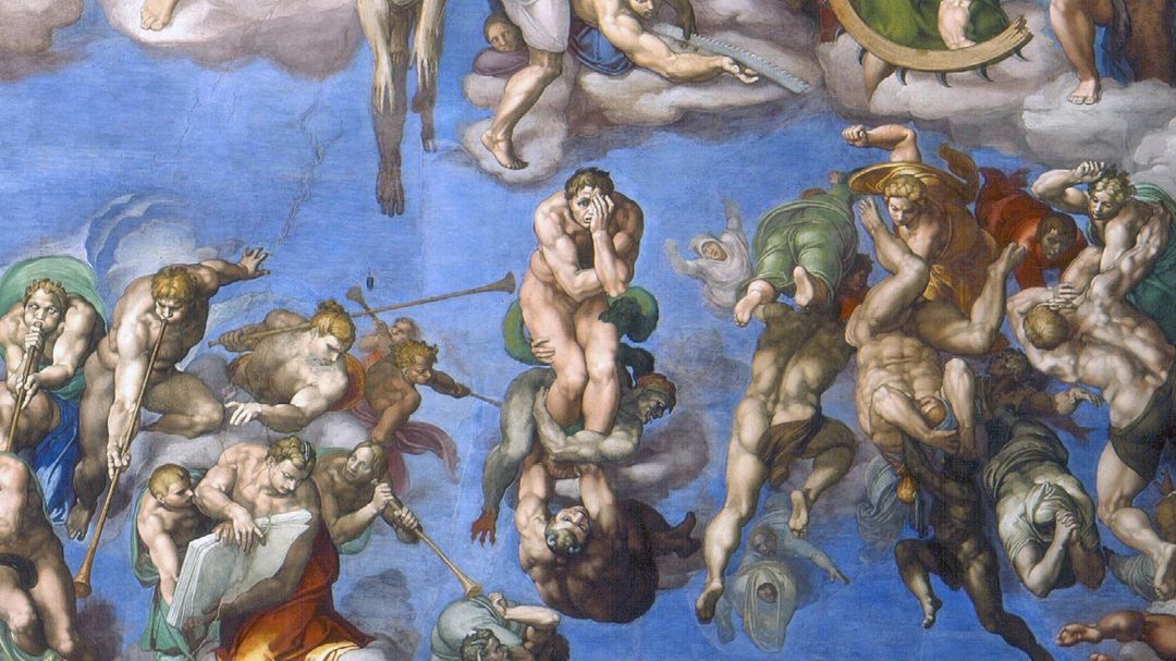 Giudizio Universale, affresco di Michelangelo della Cappella Sistina, dettaglio