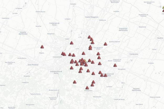La mappa dei lavori stradali a Bologna