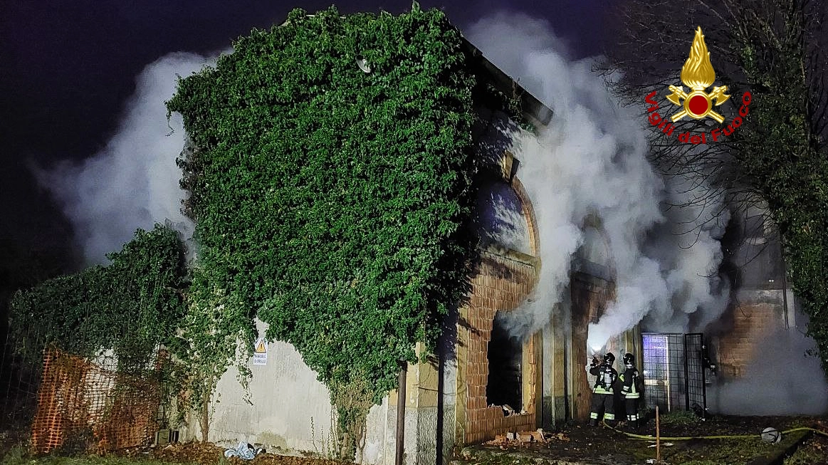 l'incendio all'ex ospedale di Mogliano Veneto 