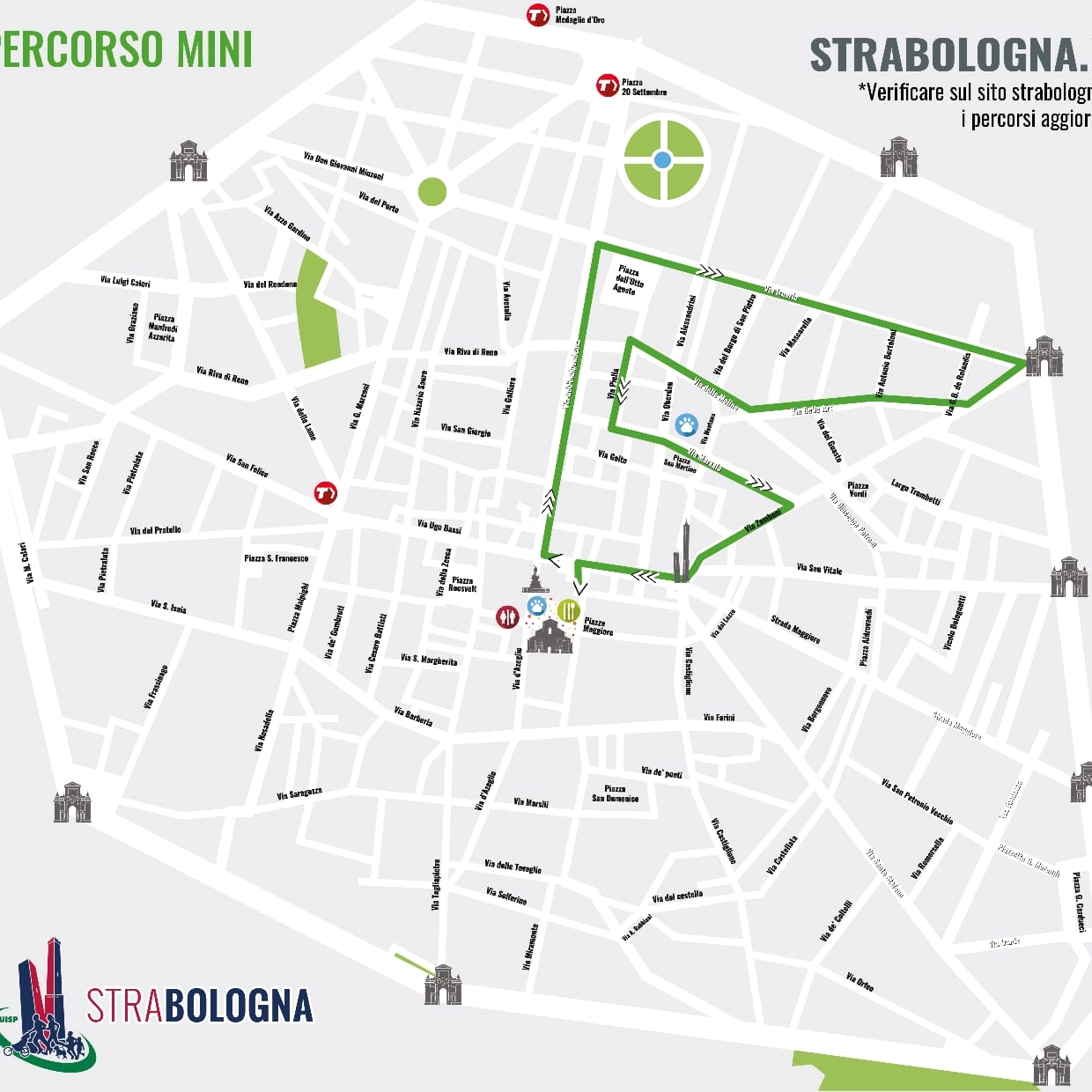Il percorso 'mini' della StraBologna