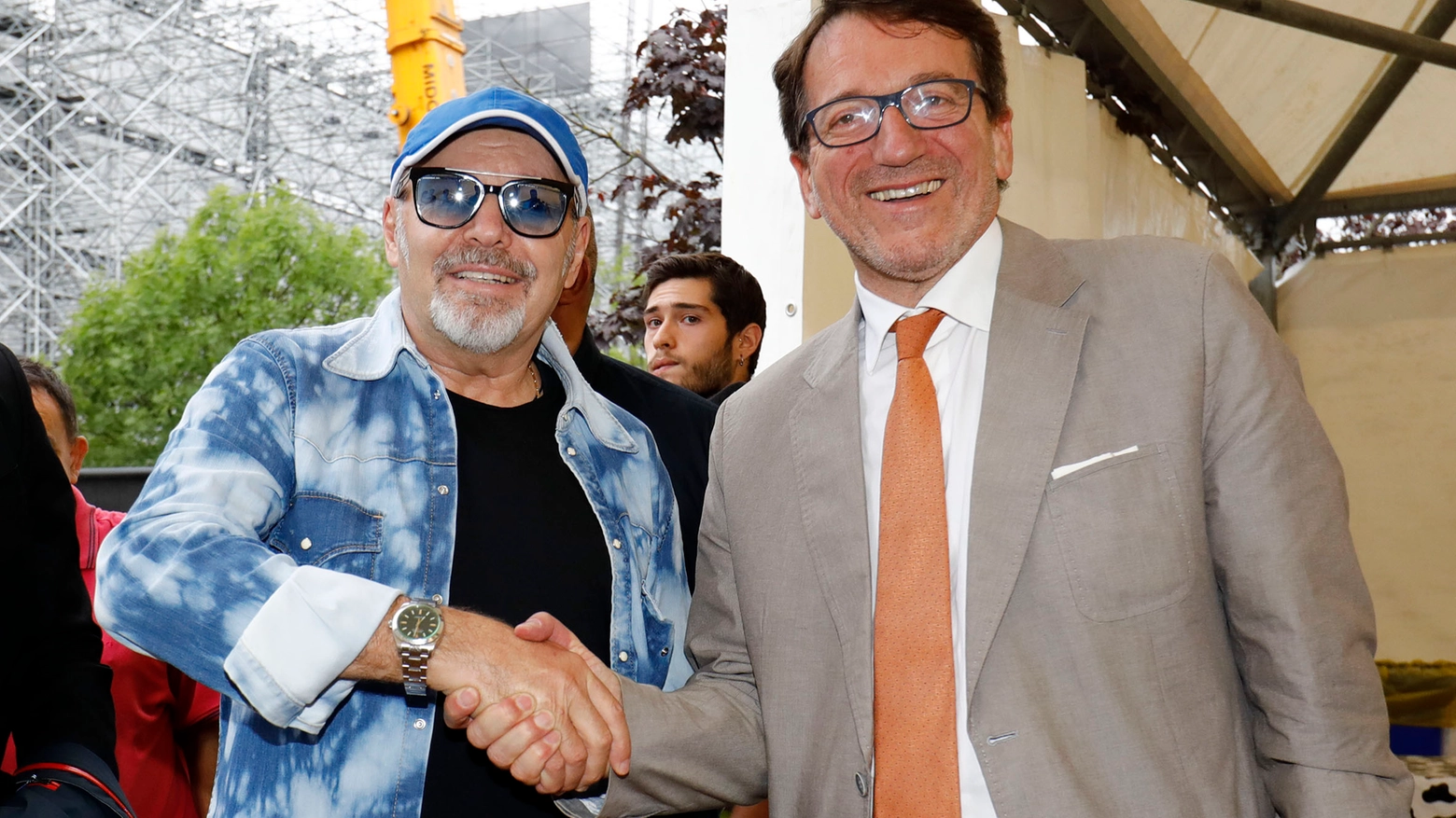 Vasco Rossi incontra il sindaco Muzzarelli nel backstage del Modena Park (foto Fiocchi)