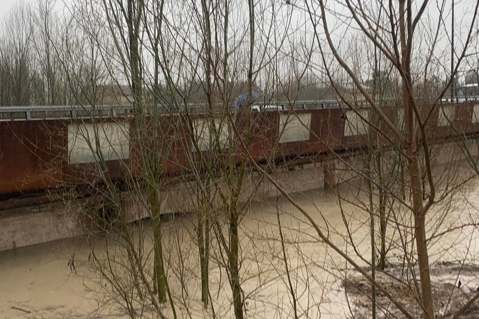 Il fiume Enza tra i più colpiti dalle piogge: nella zona di Sorbolo il livello ha raggiunto gli 8,72 metri