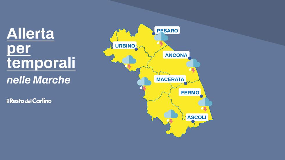 Marche, allerta meteo per temporali: dove e quando Marche, allerta meteo per temporali: dove e quando