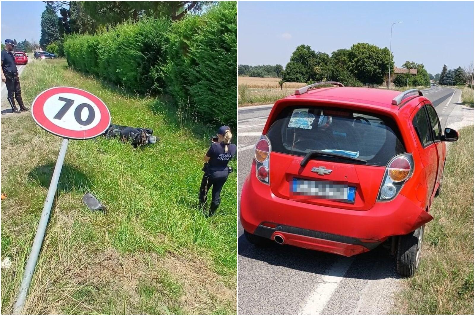 pauroso incidente tra scooter e auto a lugo grave una donna