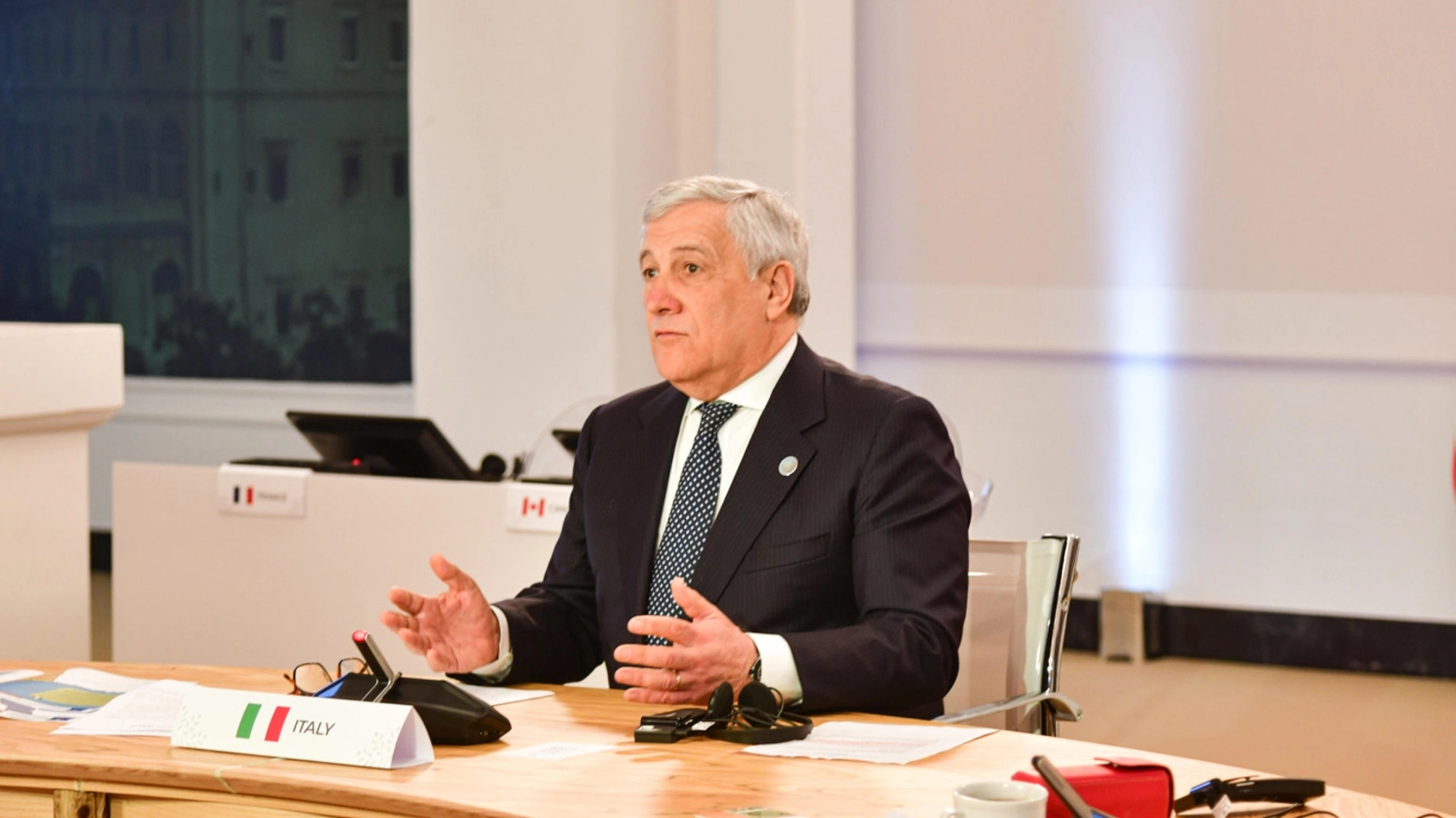 Il vicepremier Antonio Tajani al G7 Esteri di Capri