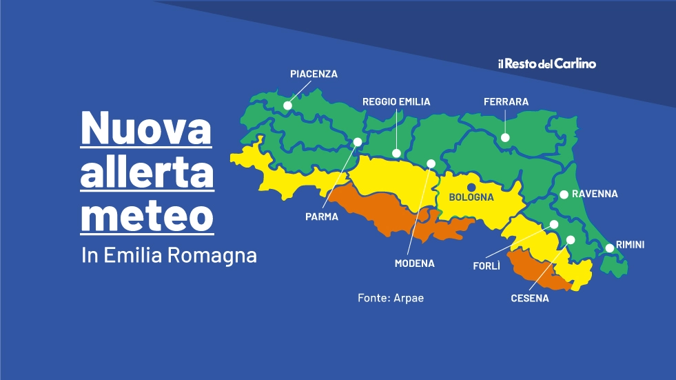 Nuova allerta meteo arancione in Emilia Romagna per giovedì 28 marzo
