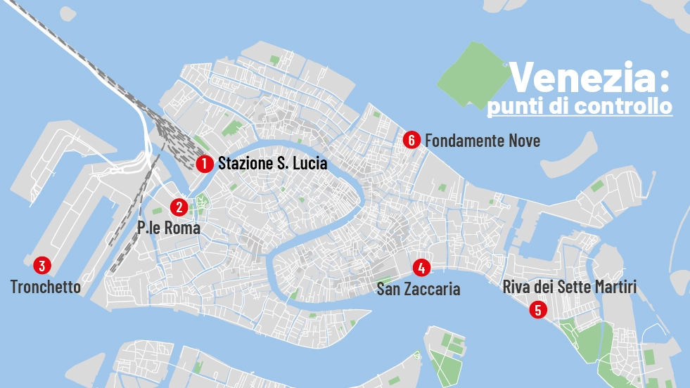 Ticket a Venezia: la mappa dei punti di controllo