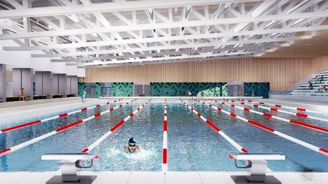 Nuova piscina di Ravenna: vista vasca grande