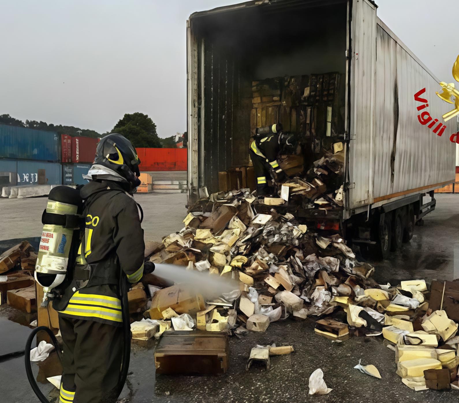 Brucia un container al porto: fiamme sospette Brucia un container al porto: fiamme sospette