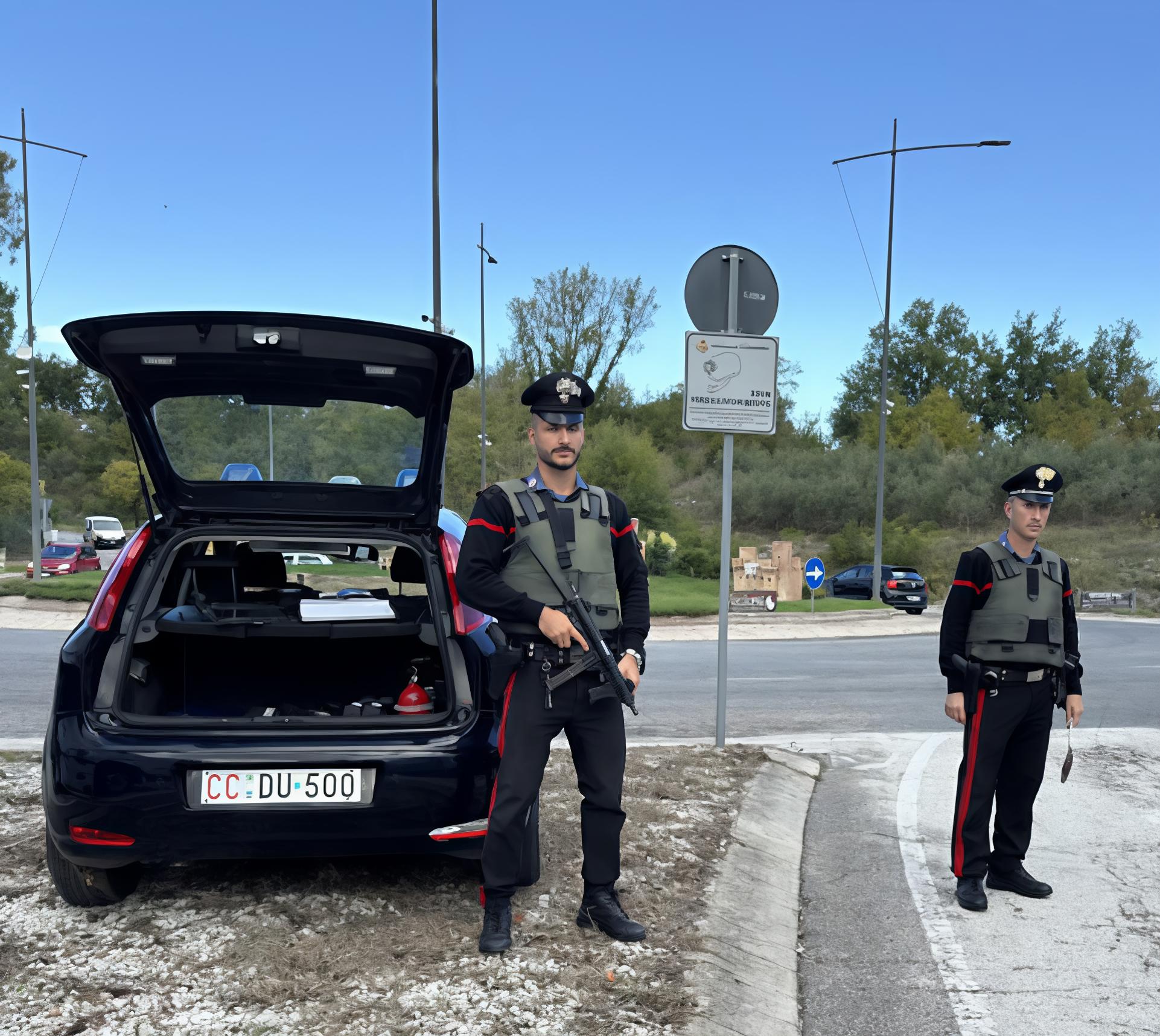gira in centro a tutta velocit224 inseguito e bloccato dai carabinieri
