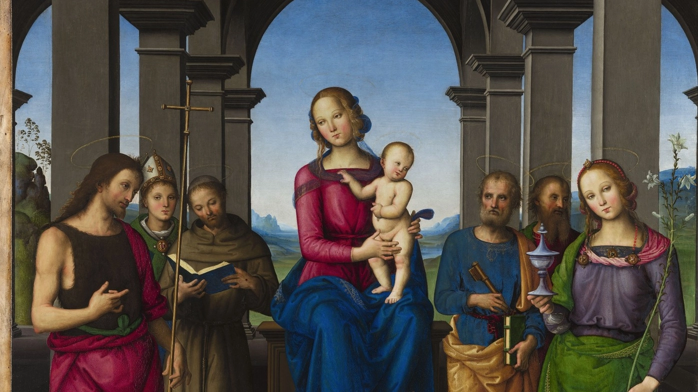 La splendida Pala di Durante del Perugino è tornata ai colori con cui fu creata