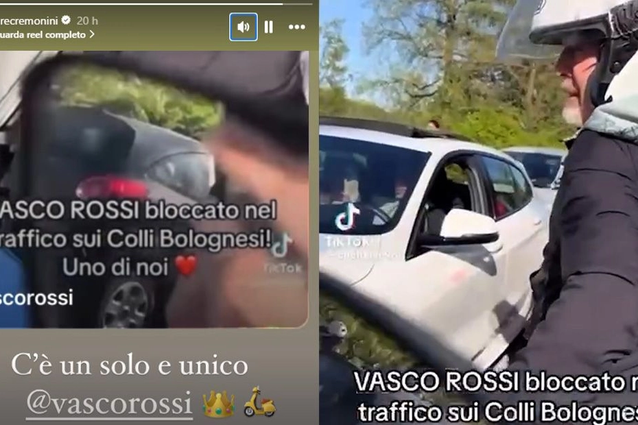 I post di Vasco Rossi imbottigliato nel traffico dei colli mentre canta '50 special' e la risposta di Cesare Cremonini