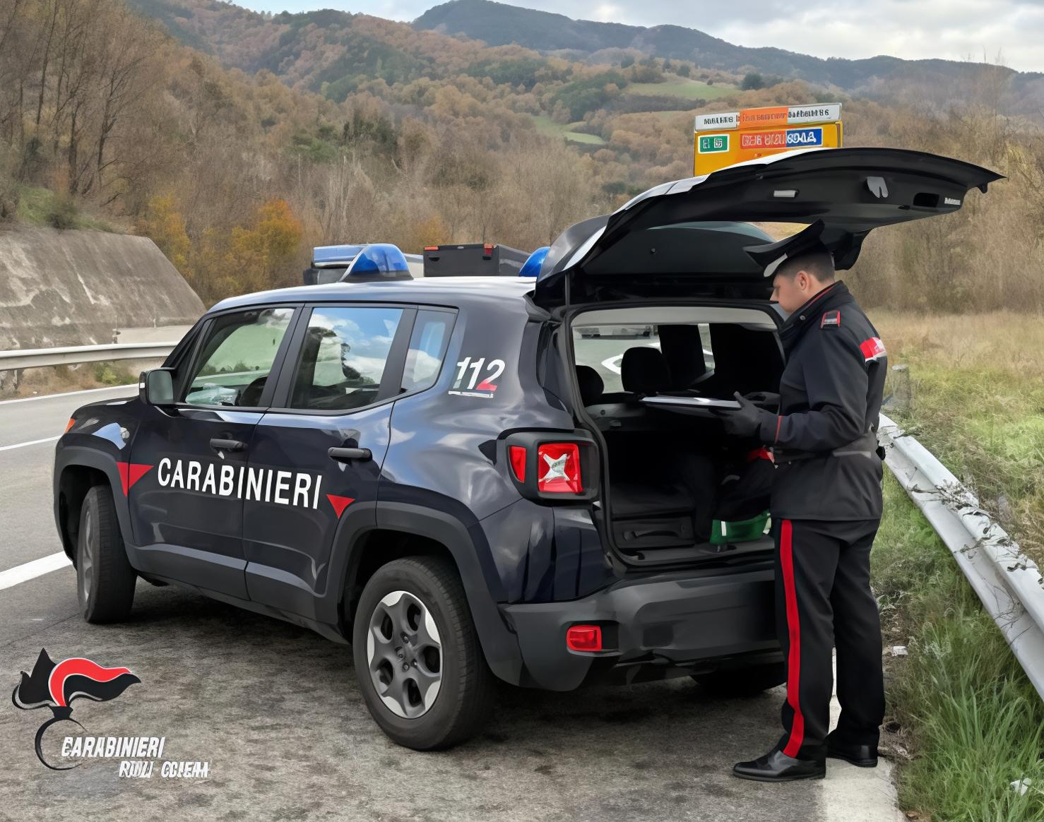 il corriere della droga arrestato sulla e45