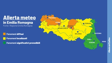 Allerta arancione in Emilia Romagna: ecco dove. Continua la piena del Po, fiumi sotto osservazione