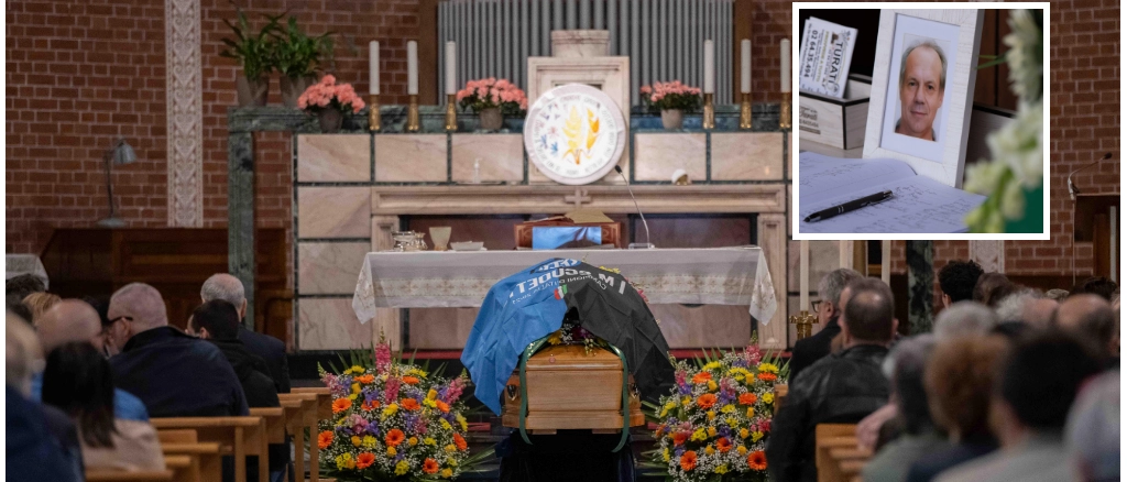 L’addio al 59enne nella chiesa di San Giovanni Battista alla Bicocca. Don Fico: “Non cadiamo nella trappola del desiderio di vendetta”