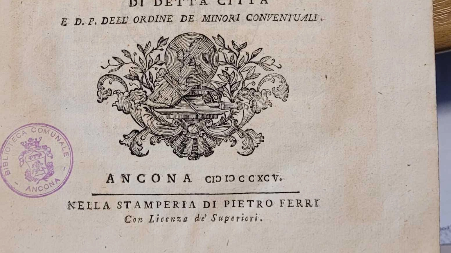 Per la rubrica Ex Libris il volume scritto nel 1795 da padre Michele Buglioni e custodito alla Benincasa.