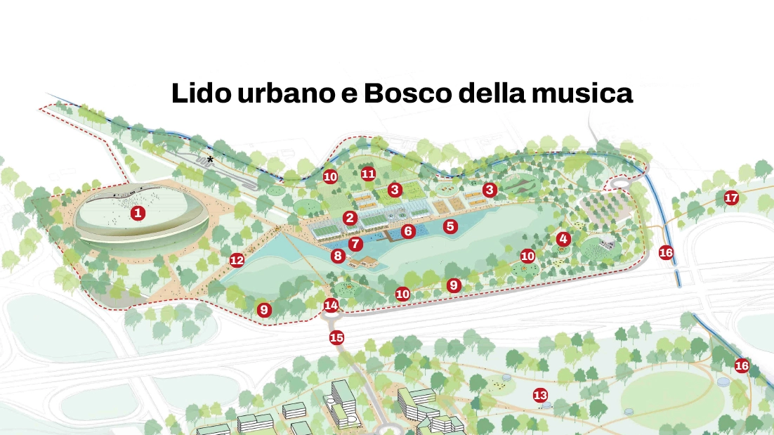 La mappa di come sarà il nuovo parco Nord a Bologna