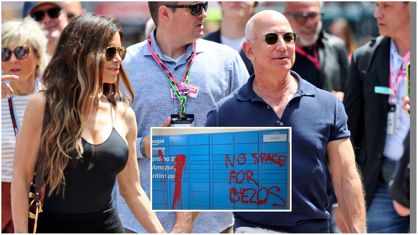 blitz contro bezos anche a bologna imbrattati alcuni amazon lockers