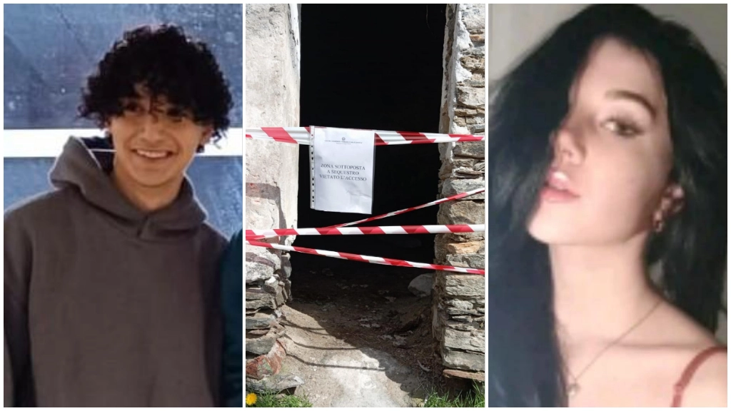 Il femminicidio di Aosta, a sinistra il 21enne fermano arrestato, Sohaib Teima, a destra la vittima Auriene Laisne, al centro il luogo del ritrovamento del corpo