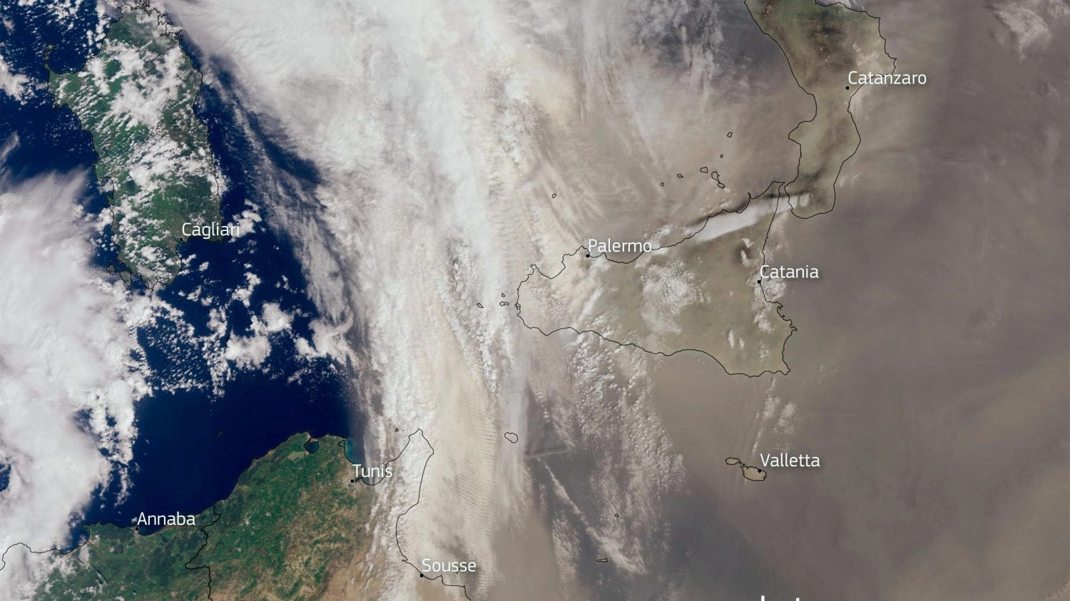 La sabbia del Sahara fotografata dal satellite Copernicus