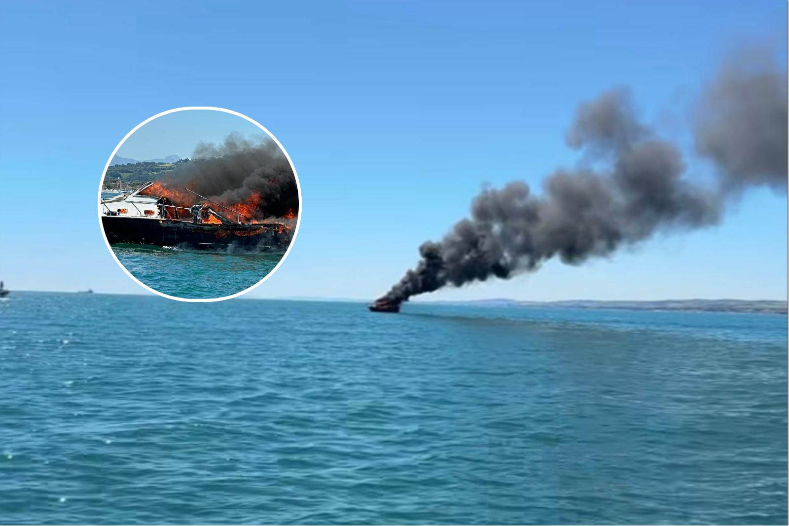 yacht a fuoco al largo di fano incendio visibile dalla battigia da Ilrestodelcarlino.it yacht a fuoco al largo di fano incendio visibile dalla battigia