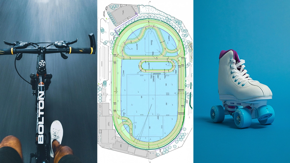 Il ciclodromo e la pista di pattinaggio nell'ex ippodromo di Ravenna