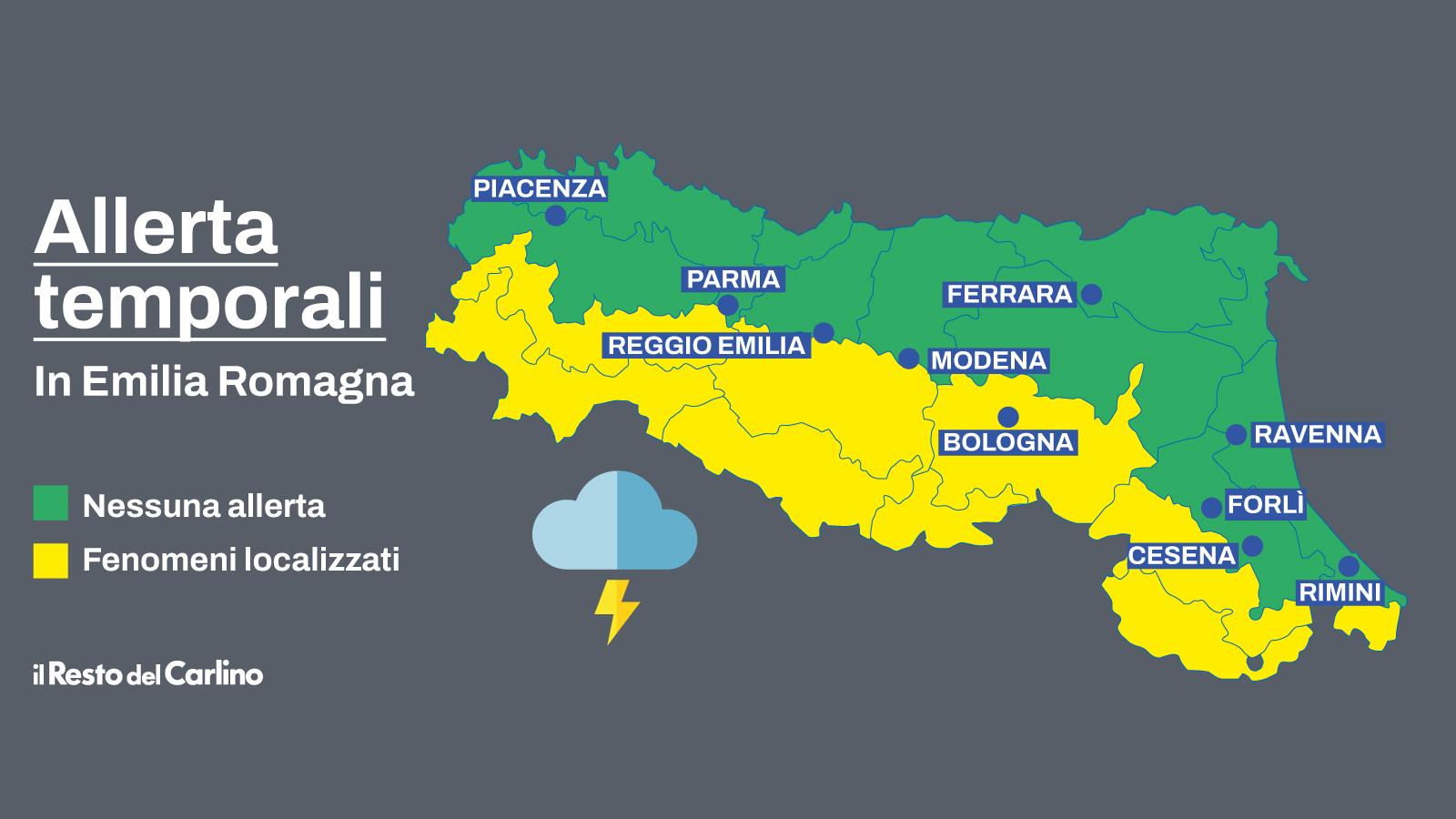 La pioggia non si placa, ancora allerta temporali in Emilia Romagna: ecco le zone colpite La pioggia non si placa, ancora allerta temporali in Emilia Romagna: ecco le zone colpite