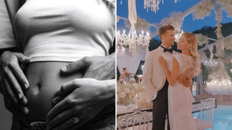 Luca Marini e Marta Vincenzi aspettano un bambino: la foto postata su Instagram e un momento del loro matrimonio