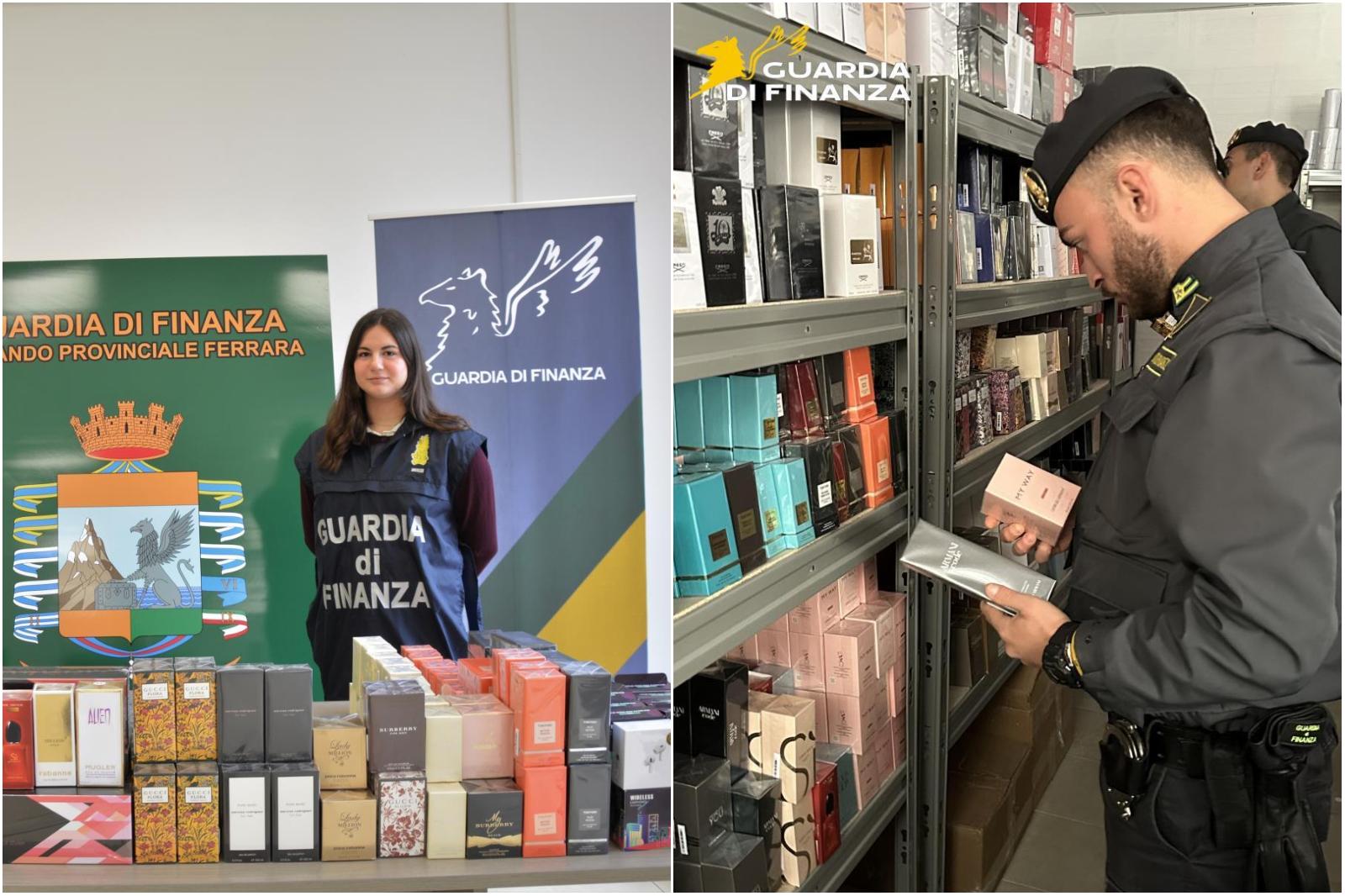 Profumi falsi, scoperto maxi deposito a Ferrara: venivano venduti online Profumi falsi, scoperto maxi deposito a Ferrara: venivano venduti online