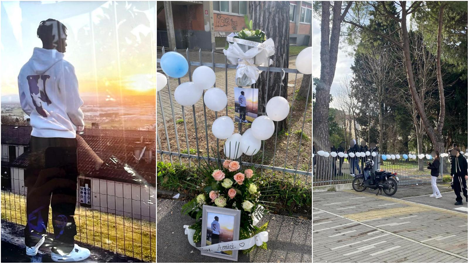 Struggente saluto da Ilrestodelcarlino.it Struggente saluto degli amici a Baye morto a 17 anni | fiori palloncini bianchi e fumogeni