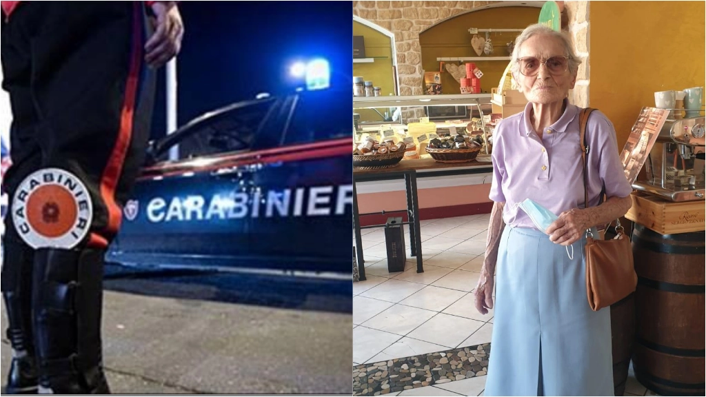 A destra, Giuseppina Molinari, detta ‘Giose’, fermata a 103 anni dai carabinieri (foto d'archivio) mentre guidava l'auto di notte e senza patente