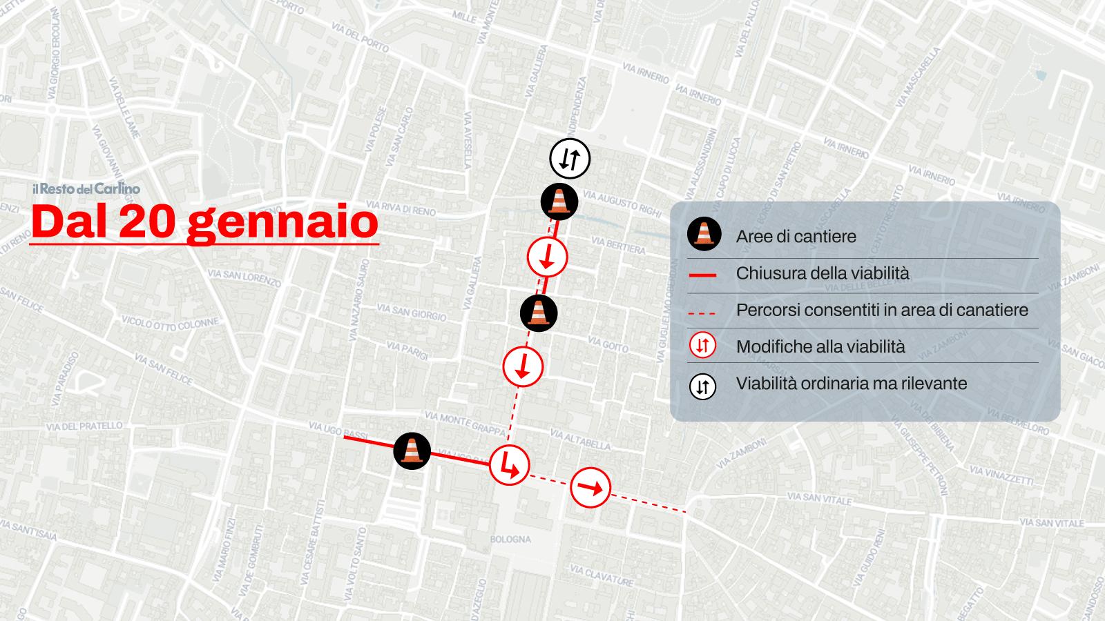 Cantieri del da Ilrestodelcarlino.it Cantieri del tram a Bologna partono i lavori in via Indipendenza | le tappe